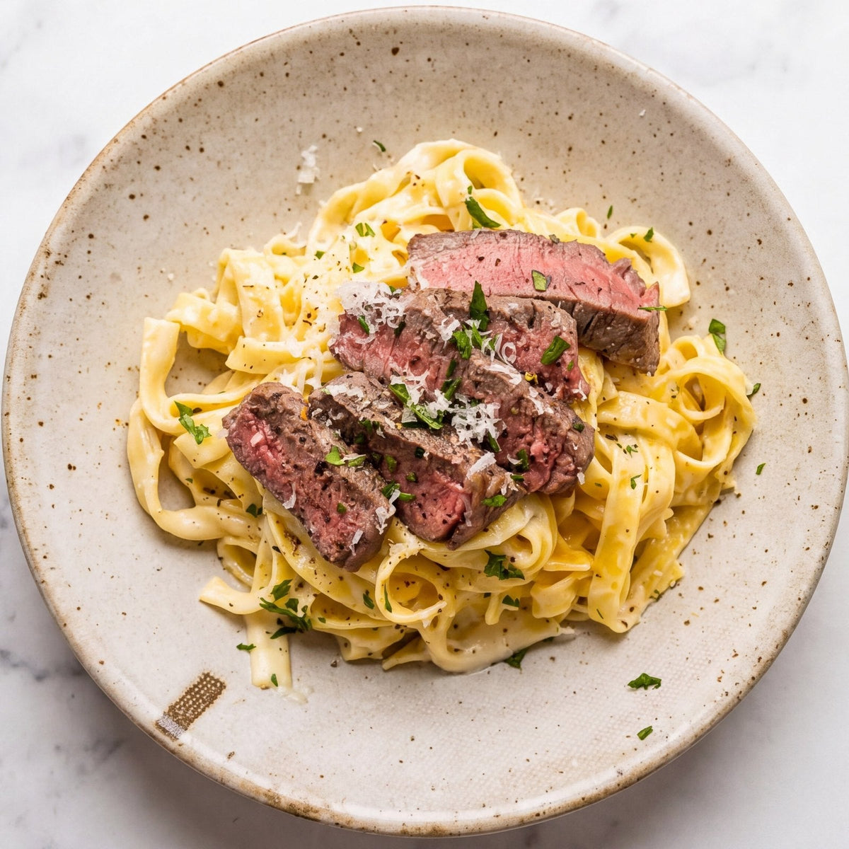 Seared Steak Fettuccine Alfredo
